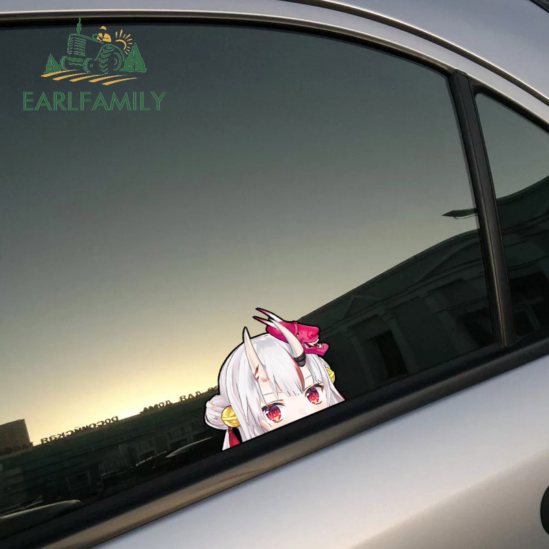 EARLFAMILY 13cm x 11.4cm za Hololive Nakiri Ayame Peeking Vinyl Auto naljepnice vjetrobransko staklo Windows Decals Graffiti Decoration