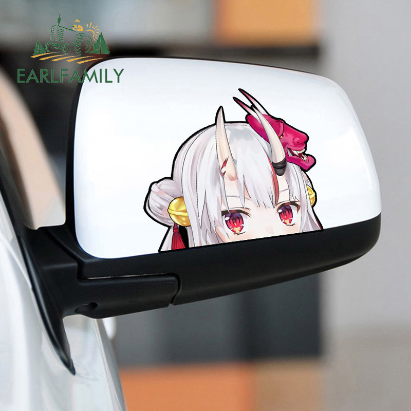 EARLFAMILY 13cm x 11.4cm za Hololive Nakiri Ayame Peeking Vinyl Auto naljepnice vjetrobransko staklo Windows Decals Graffiti Decoration