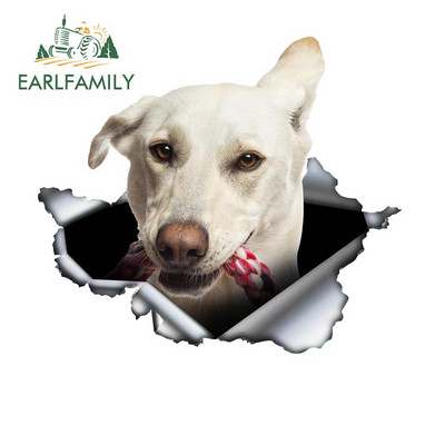 EARLFAMILY 13cm x 4,9cm Λευκό Whippet Αυτοκόλλητο Αυτοκινήτου Σκισμένο Μεταλλικό Αυτοκόλλητο Ανακλαστικά Αυτοκόλλητα Αδιάβροχα 3D Styling Αυτοκινήτου Αυτοκόλλητα κατοικίδιων σκύλων