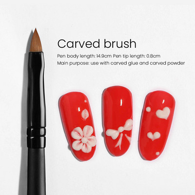 MAYCHAO Σετ βούρτσας νυχιών Βούρτσα μανικιούρ Ακρυλική υγρή πούδρα σκάλισμα με εξαιρετικά λεπτή γραμμή σχεδίασης στυλό UV gel βούρτσα νυχιών Εργαλεία μακιγιάζ