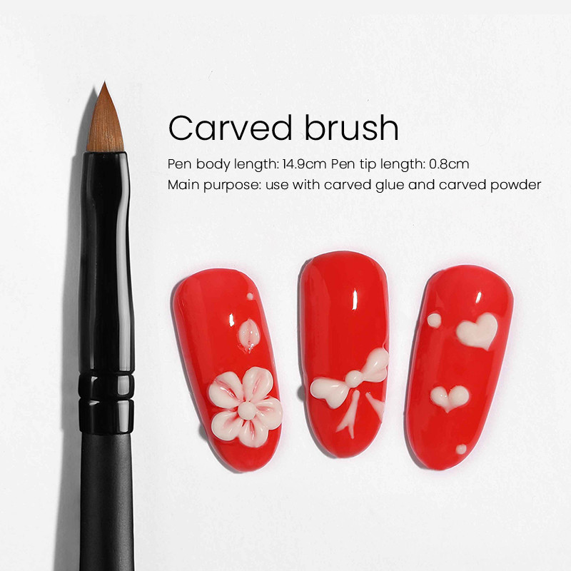MAYCHAO Σετ βούρτσας νυχιών Βούρτσα μανικιούρ Ακρυλική υγρή πούδρα σκάλισμα με εξαιρετικά λεπτή γραμμή σχεδίασης στυλό UV gel βούρτσα νυχιών Εργαλεία μακιγιάζ