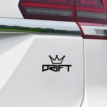 QYPF 15,5cm*8,9cm DRIFT KING Fashion Decor Αυτοκόλλητο αυτοκινήτου βινυλίου Decal Μαύρο ασημί αξεσουάρ C15-1497