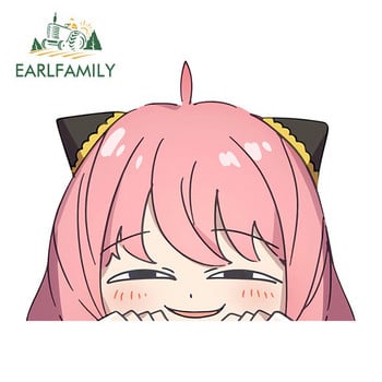 EARLFAMILY 13cm For Spy x Family Anya Peeker Αυτοκόλλητα αυτοκινήτου Anime Παράθυρα Μοτοσικλέτα Αυτοκόλλητα Αδιάβροχα RV JDM Αξεσουάρ αυτοκινήτου