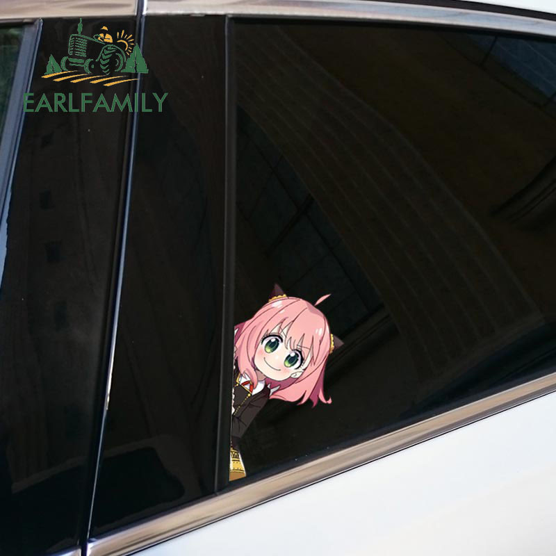 EARLFAMILY 13cm za Spy x Family Anya Peeker Naljepnice za automobile Anime Windows Motociklistička naljepnica Vodootporna RV JDM Dodaci za automobile