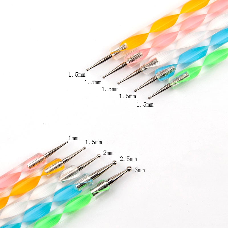 5 komada / set Profesionalni dozator alata za nokte Ukrasna akrilna drška Alati za ukrašavanje noktiju Olovka za doziranje noktiju