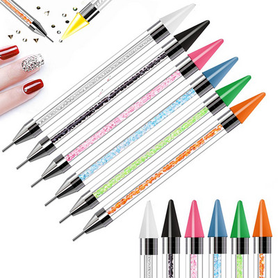 1Pcs Dual Heads Point Dril Pen Wax Pencil Rhinestone Nail Art Crystal Picking Pen DIY Jewel Beads Диамантен молив Инструменти за маникюр