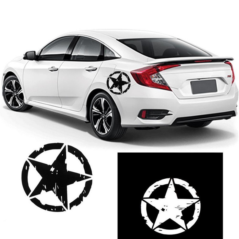 1 бр. петолъчна звезда стикери за кола 15 см * 15 см АРМЕЙСКА звезда Графични стикери Мотоциклет Стикери за каросерия/прозорец на кола Винилов стил на автомобил Hot