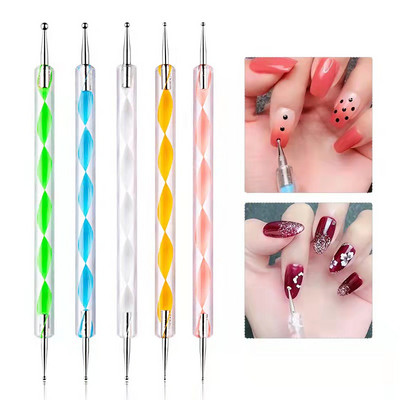 5gab/komplekts Nail Art Dotting Tool Things for Nail Drawing Pen Manikīra vaska zīmulis akmeņiem Picker Nails Aksesuāri un instrumenti