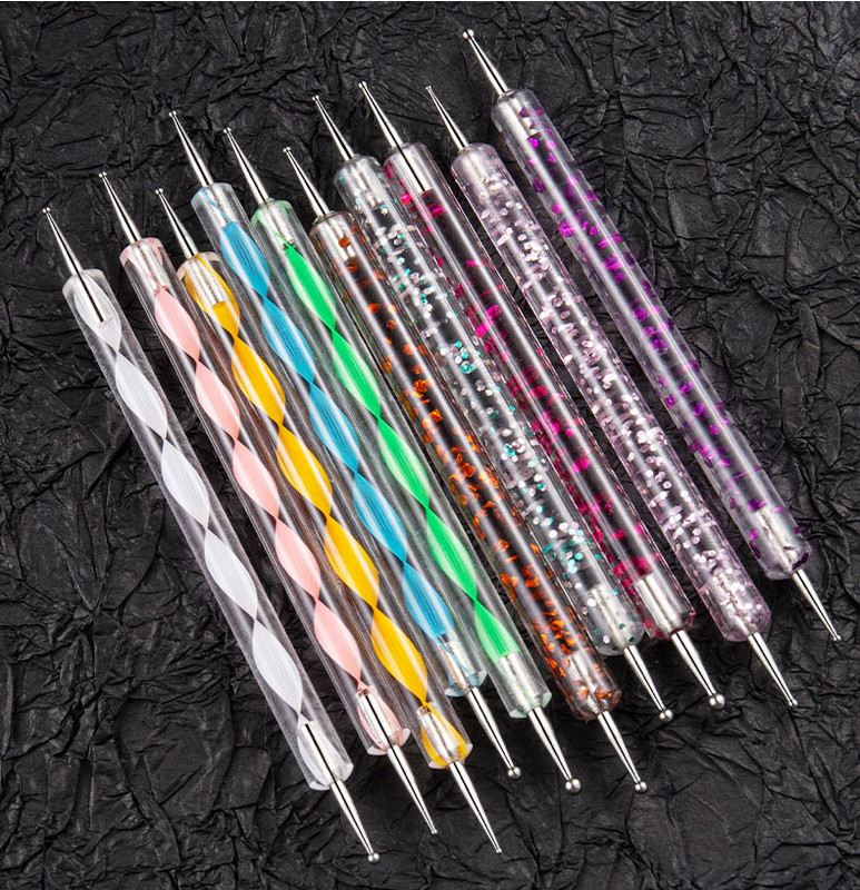 5 vnt. / rinkinys Nail Art Dotting Tool Daiktai nagų piešimui pieštukui Manikiūro vaško pieštukas akmenims Picker Nagų priedai ir įrankiai