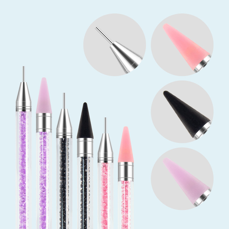 Μολύβι με ακρυλική λαβή με κερί διπλής όψης για στρας νυχιών Picker dotting στυλό Κρυστάλλινο Diamond Pick Up Pen