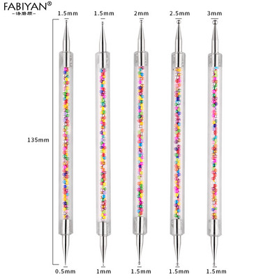 5 τμχ/Σετ Διπλής όψης DIY Nail Art Dotting Στυλό ακρυλικές πούλιες Λαβή για διακόσμηση κομμωτηρίου Στρας Picking Manicure Dot Tool