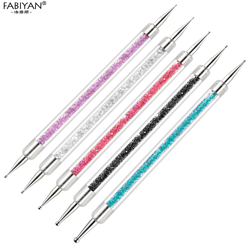5 τμχ/Σετ Διπλής όψης DIY Nail Art Dotting Στυλό ακρυλικές πούλιες Λαβή για διακόσμηση κομμωτηρίου Στρας Picking Manicure Dot Tool