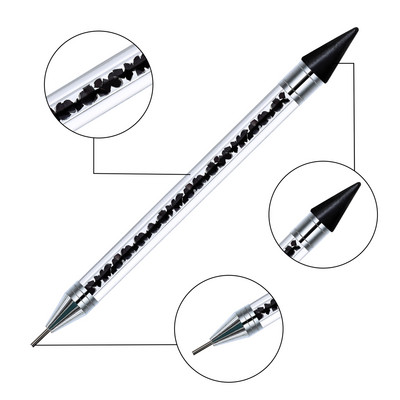 Culegere strasuri de unghii Instrument de punctare cu două capete pentru arta unghiilor Instrument de decorare bricolaj, mâner acrilic, pix pentru cules de cristale