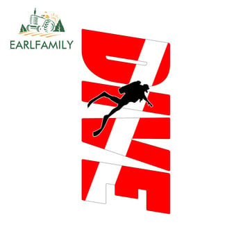 EARLFAMILY DIVE NAKED Αυτοκόλλητο αυτοκινήτου Vinyl Scuba Diving Flag Spear Fishing Funny Beach Decal Car Styling Αδιάβροχα αξεσουάρ αυτοκινήτου