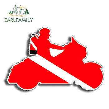 EARLFAMILY DIVE NAKED Αυτοκόλλητο αυτοκινήτου Vinyl Scuba Diving Flag Spear Fishing Funny Beach Decal Car Styling Αδιάβροχα αξεσουάρ αυτοκινήτου