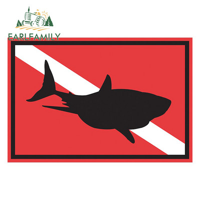 EARLFAMILY DIVE NAKED Αυτοκόλλητο αυτοκινήτου Vinyl Scuba Diving Flag Spear Fishing Funny Beach Decal Car Styling Αδιάβροχα αξεσουάρ αυτοκινήτου