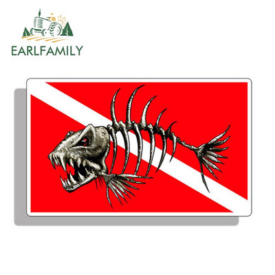 EARLFAMILY DIVE NAKED Αυτοκόλλητο αυτοκινήτου Vinyl Scuba Diving Flag Spear Fishing Funny Beach Decal Car Styling Αδιάβροχα αξεσουάρ αυτοκινήτου