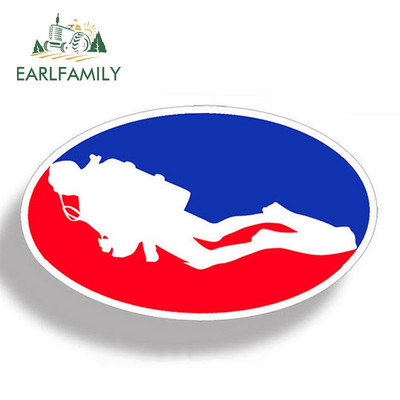 EARLFAMILY DIVE NAKED Αυτοκόλλητο αυτοκινήτου Vinyl Scuba Diving Flag Spear Fishing Funny Beach Decal Car Styling Αδιάβροχα αξεσουάρ αυτοκινήτου