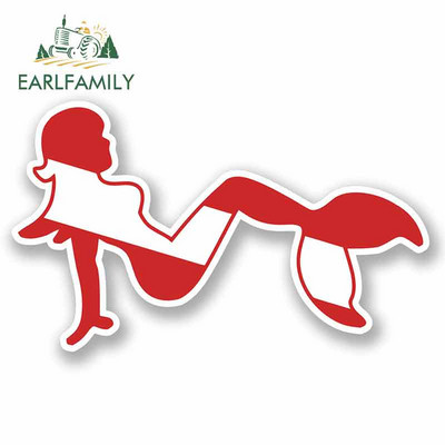 EARLFAMILY DIVE NAKED Αυτοκόλλητο αυτοκινήτου Vinyl Scuba Diving Flag Spear Fishing Funny Beach Decal Car Styling Αδιάβροχα αξεσουάρ αυτοκινήτου