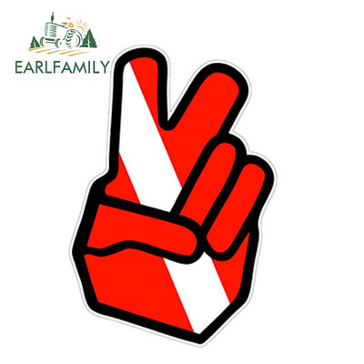 EARLFAMILY DIVE NAKED Αυτοκόλλητο αυτοκινήτου Vinyl Scuba Diving Flag Spear Fishing Funny Beach Decal Car Styling Αδιάβροχα αξεσουάρ αυτοκινήτου