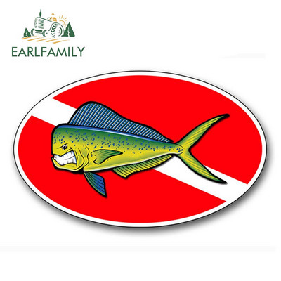 EARLFAMILY DIVE NAKED Αυτοκόλλητο αυτοκινήτου Vinyl Scuba Diving Flag Spear Fishing Funny Beach Decal Car Styling Αδιάβροχα αξεσουάρ αυτοκινήτου