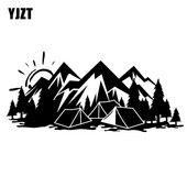 YJZT 23.1CMX10.5CM Cool Camping Travel Tourism Matrica Vinyl autómatrica fekete/ezüst 8A-1013