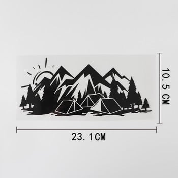 YJZT 23,1CMX10,5CM Cool Camping Travel Tourism Decal Αυτοκόλλητο αυτοκινήτου βινυλίου μαύρο/ασημί 8A-1013