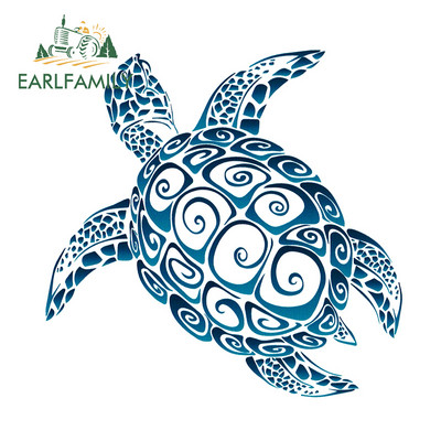 EARLFAMILY 13cm για Tribal Turtle Creative Αυτοκόλλητο Αυτοκινήτου Κλιματιστικό Cartoon Decal Personality VAN RV Αντηλιακό στυλ αυτοκινήτου