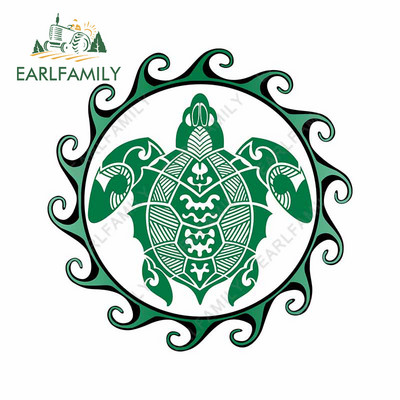 EARLFAMILY 13cm για Tribal Turtle Creative Αυτοκόλλητο Αυτοκινήτου Κλιματιστικό Cartoon Decal Personality VAN RV Αντηλιακό στυλ αυτοκινήτου