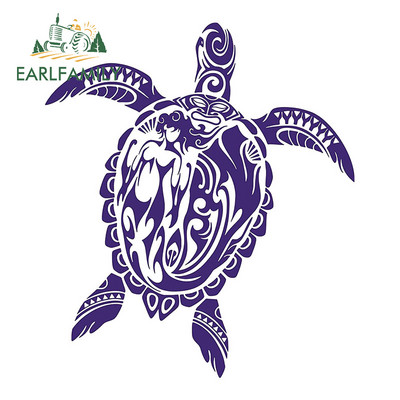EARLFAMILY 13cm για Tribal Turtle Creative Αυτοκόλλητο Αυτοκινήτου Κλιματιστικό Cartoon Decal Personality VAN RV Αντηλιακό στυλ αυτοκινήτου