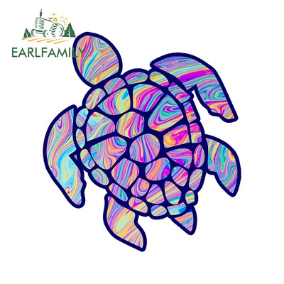 EARLFAMILY 13cm για Tribal Turtle Creative Αυτοκόλλητο Αυτοκινήτου Κλιματιστικό Cartoon Decal Personality VAN RV Αντηλιακό στυλ αυτοκινήτου