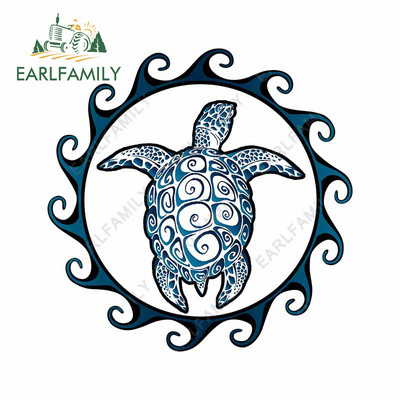 EARLFAMILY 13cm για Tribal Turtle Creative Αυτοκόλλητο Αυτοκινήτου Κλιματιστικό Cartoon Decal Personality VAN RV Αντηλιακό στυλ αυτοκινήτου