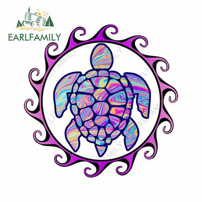 EARLFAMILY 13cm για Tribal Turtle Creative Αυτοκόλλητο Αυτοκινήτου Κλιματιστικό Cartoon Decal Personality VAN RV Αντηλιακό στυλ αυτοκινήτου
