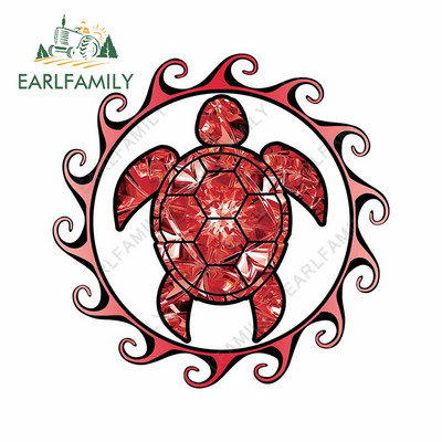EARLFAMILY 13cm για Tribal Turtle Creative Αυτοκόλλητο Αυτοκινήτου Κλιματιστικό Cartoon Decal Personality VAN RV Αντηλιακό στυλ αυτοκινήτου