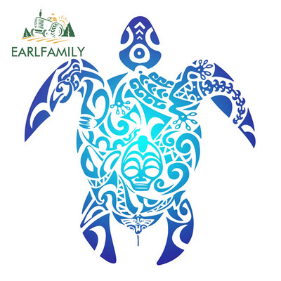 EARLFAMILY 13cm για Tribal Turtle Creative Αυτοκόλλητο Αυτοκινήτου Κλιματιστικό Cartoon Decal Personality VAN RV Αντηλιακό στυλ αυτοκινήτου