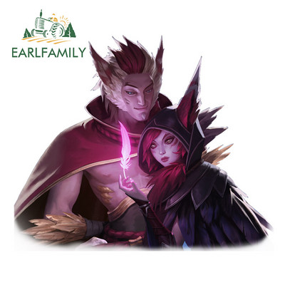 EARLFAMILY 13 cm x 11,9 cm Xayah és Rakan matrica snowboardhoz, vízálló motoros bukósisak sziluett autómatricák vinil autóborítás