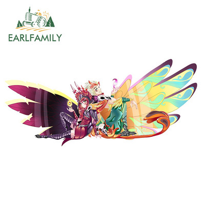 EARLFAMILY 13 cm x 11,9 cm Xayah és Rakan matrica snowboardhoz, vízálló motoros bukósisak sziluett autómatricák vinil autóborítás