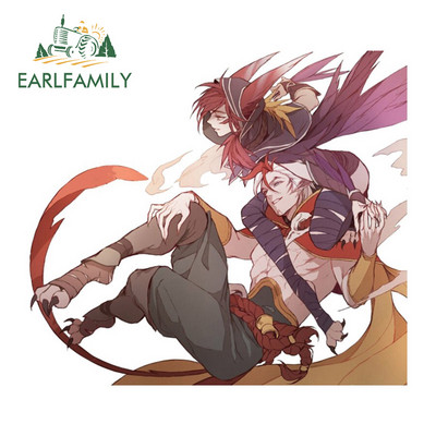 EARLFAMILY 13 cm x 11,9 cm Xayah és Rakan matrica snowboardhoz, vízálló motoros bukósisak sziluett autómatricák vinil autóborítás