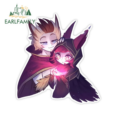 EARLFAMILY 13 cm x 11,9 cm Xayah és Rakan matrica snowboardhoz, vízálló motoros bukósisak sziluett autómatricák vinil autóborítás