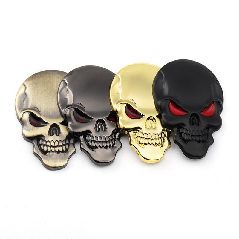 Metal 3D Cap de craniu autocolant auto emblemă emblemă autocolant portbagaj pentru BMW Audi Ford Jeep Honda Volkswagen Mercedes Opel Dodge KIA