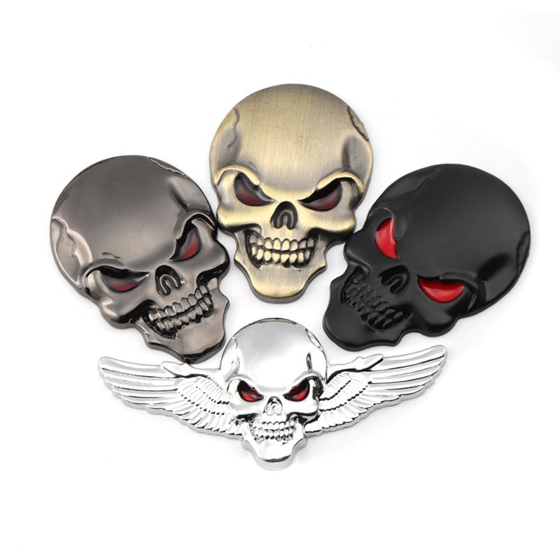 Metal 3D Cap de craniu autocolant auto emblemă emblemă autocolant portbagaj pentru BMW Audi Ford Jeep Honda Volkswagen Mercedes Opel Dodge KIA