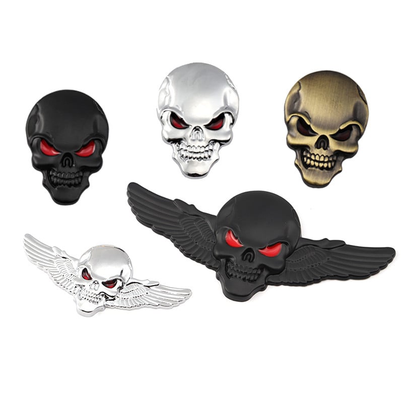 Metal 3D Cap de craniu autocolant auto emblemă emblemă autocolant portbagaj pentru BMW Audi Ford Jeep Honda Volkswagen Mercedes Opel Dodge KIA