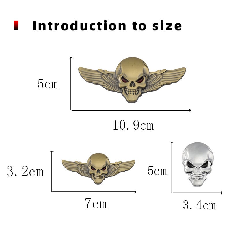 Metal 3D Cap de craniu autocolant auto emblemă emblemă autocolant portbagaj pentru BMW Audi Ford Jeep Honda Volkswagen Mercedes Opel Dodge KIA