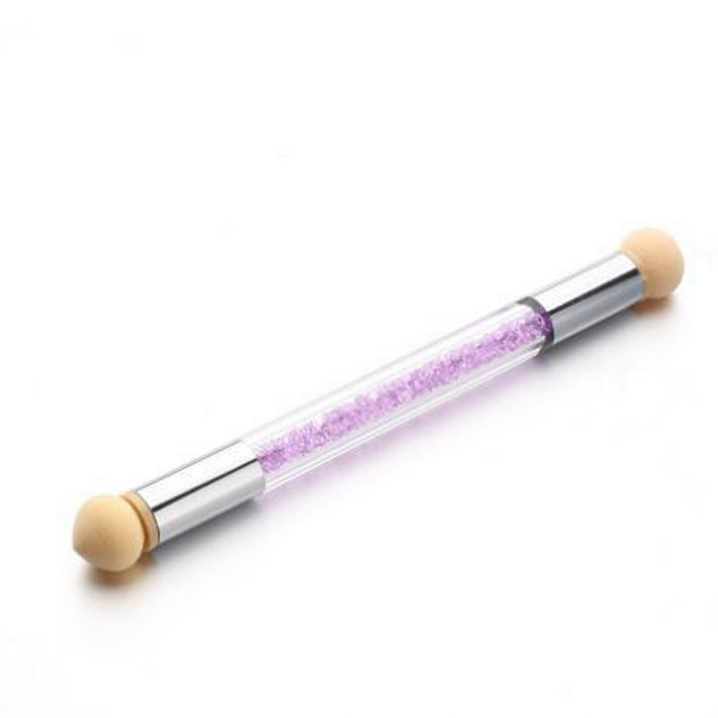 Αυτοκόλλητο 4 χρωμάτων με διπλό σφουγγάρι με λαβή μεταφοράς με έντονη κλίση Ανθισμένη σχεδίαση σφουγγαράκι Εργαλεία τέχνης για μανικιούρ