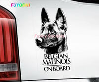 FUYOOHI Play matricák Belga malinois átlátszó vinyl matrica ablakhoz, mechelaar pásztorkutya jel művészeti matrica