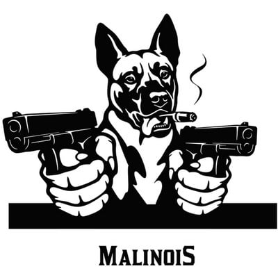 FUYOOHI Play matricák Belga malinois átlátszó vinyl matrica ablakhoz, mechelaar pásztorkutya jel művészeti matrica