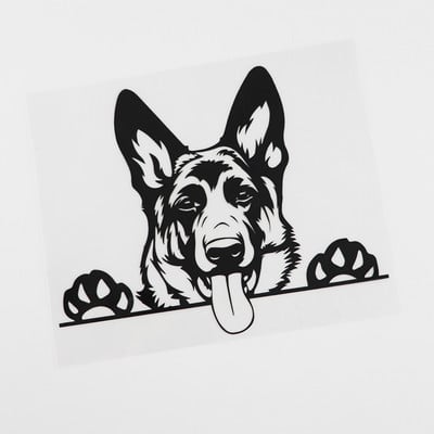 FUYOOHI Play matricák Belga malinois átlátszó vinyl matrica ablakhoz, mechelaar pásztorkutya jel művészeti matrica