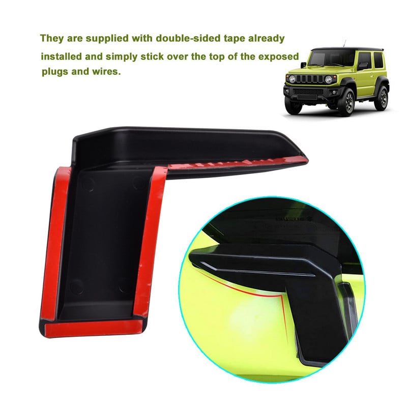 Új Hot 2PCS fekete ABS hátsó szélvédő fűtés vezeték védőburkolat Suzuki Jimny Sierra JB64 JB74 2019 2020 páramentesítő burkolathoz