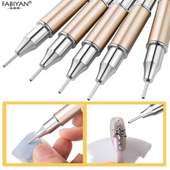 Nail Art Dotting Wax Pen Picker Rhinestone Crystal Beads Gem Crystal Αξεσουάρ Εργαλεία συλλογής Μέταλλο