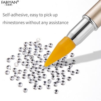 Nail Art Dotting Wax Pen Picker Rhinestone Crystal Beads Gem Crystal Αξεσουάρ Εργαλεία συλλογής Μέταλλο